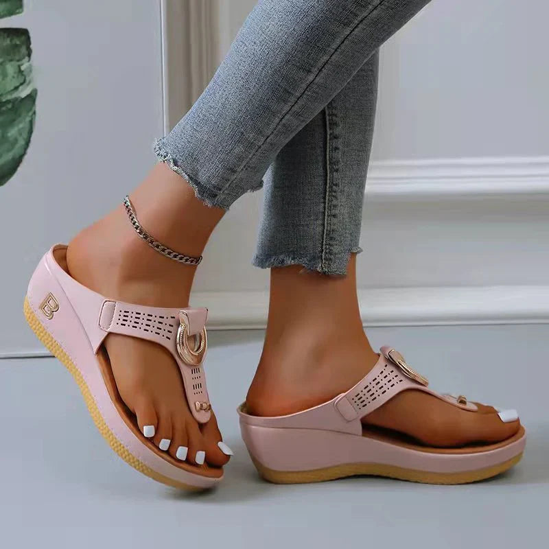 Sandales à Plateforme Ajustables pour Femmes Confortables et Élégantes Ouvertes Été