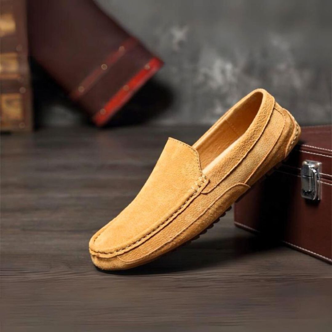 Adrian Mocassins En Daim Pour Hommes Cuir Véritable De Luxe Confort Tout Au Long De La Journée
