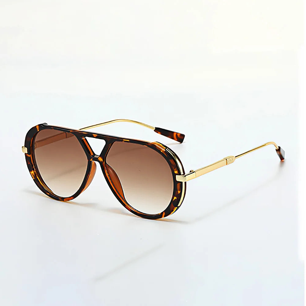 Lunettes Aviateur AeroLux Détails Dorés Luxe Verres Noirs UV400 Pour Style Audacieux