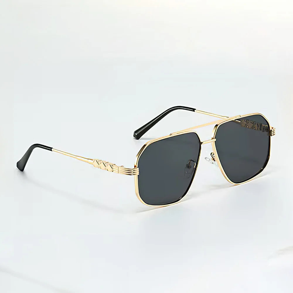 Lunettes Aviateur Aether Fade Dégradé Bleu Transparent Avec Protection UV Cadre Doré Léger