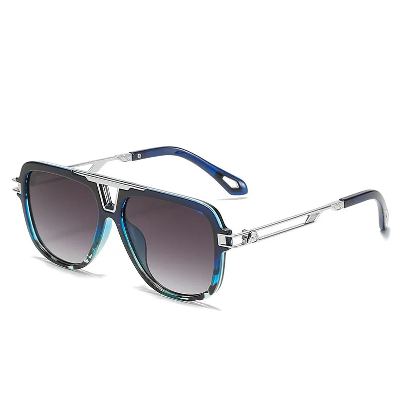Lunettes Aviateur Aether Dégradé Avec Lignes Argentées Et Monture Légère En Métal Verres UV400