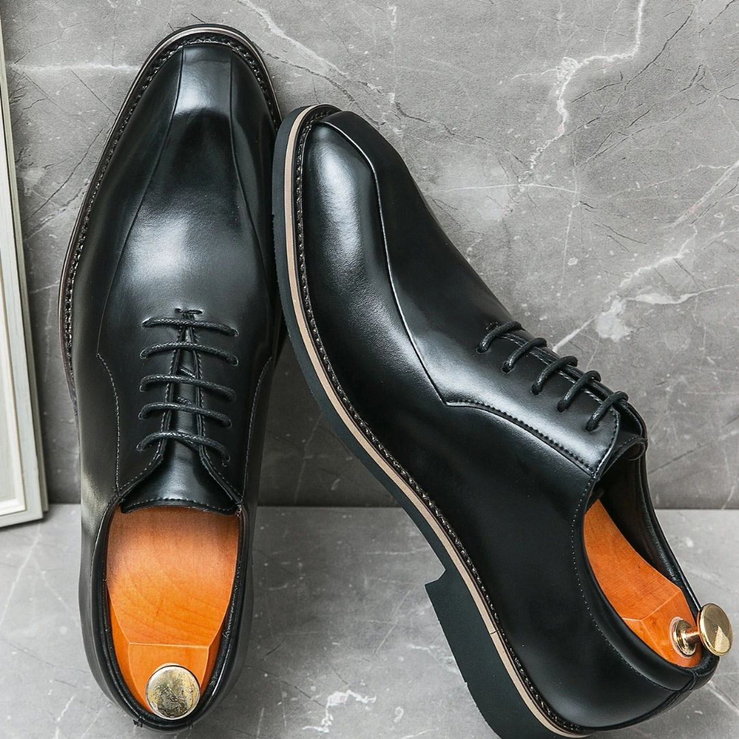 Chaussures Oxford Prestige Alaric Pour Hommes À Lacets Pour Tenues Noires Élégantes