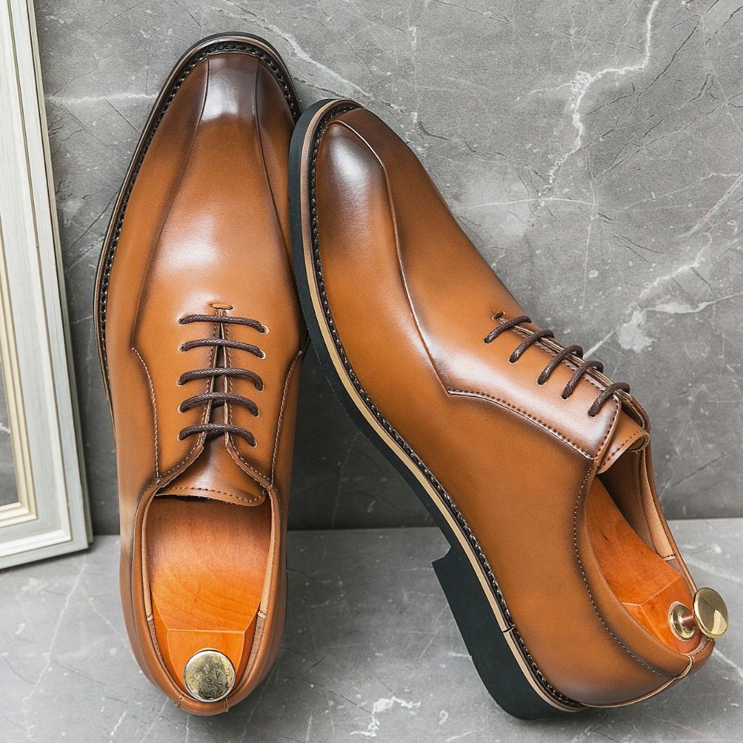 Chaussures Oxford Prestige Alaric Pour Hommes À Lacets Pour Tenues Noires Élégantes