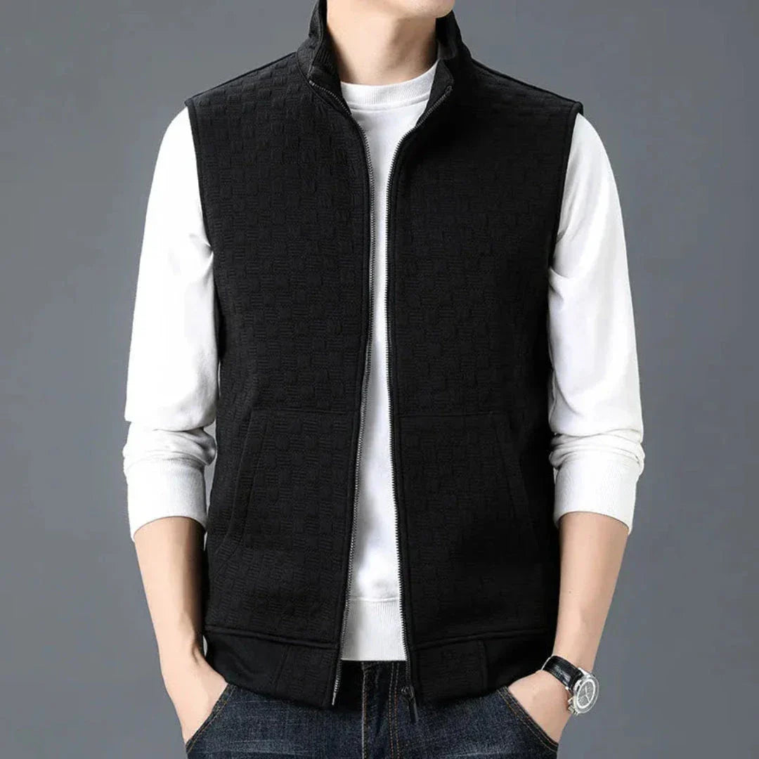 Aldrin Gilet Zippé En Molleton Coton Tricoté Avec Poches Profondes Et Silhouette Épurée