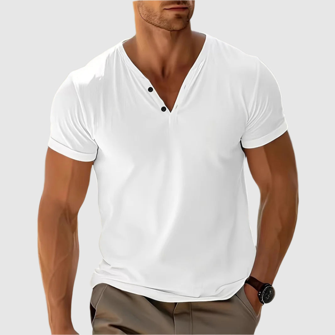 Chemise Henley Breeze Léger Alessandro Veneti pour Homme Confortable et Respirante