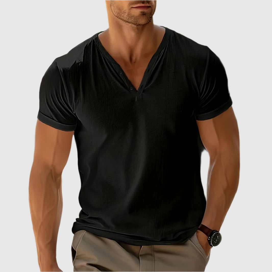 Chemise Henley Breeze Léger Alessandro Veneti pour Homme Confortable et Respirante