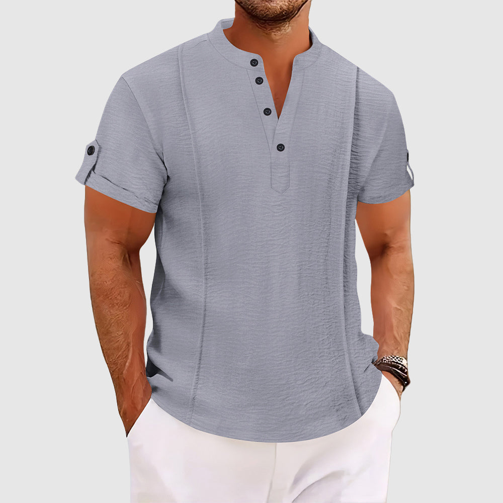 Chemise Brise Littorale Alessandro Veneti pour Homme Avec Trois Boutons Élégance Décontractée