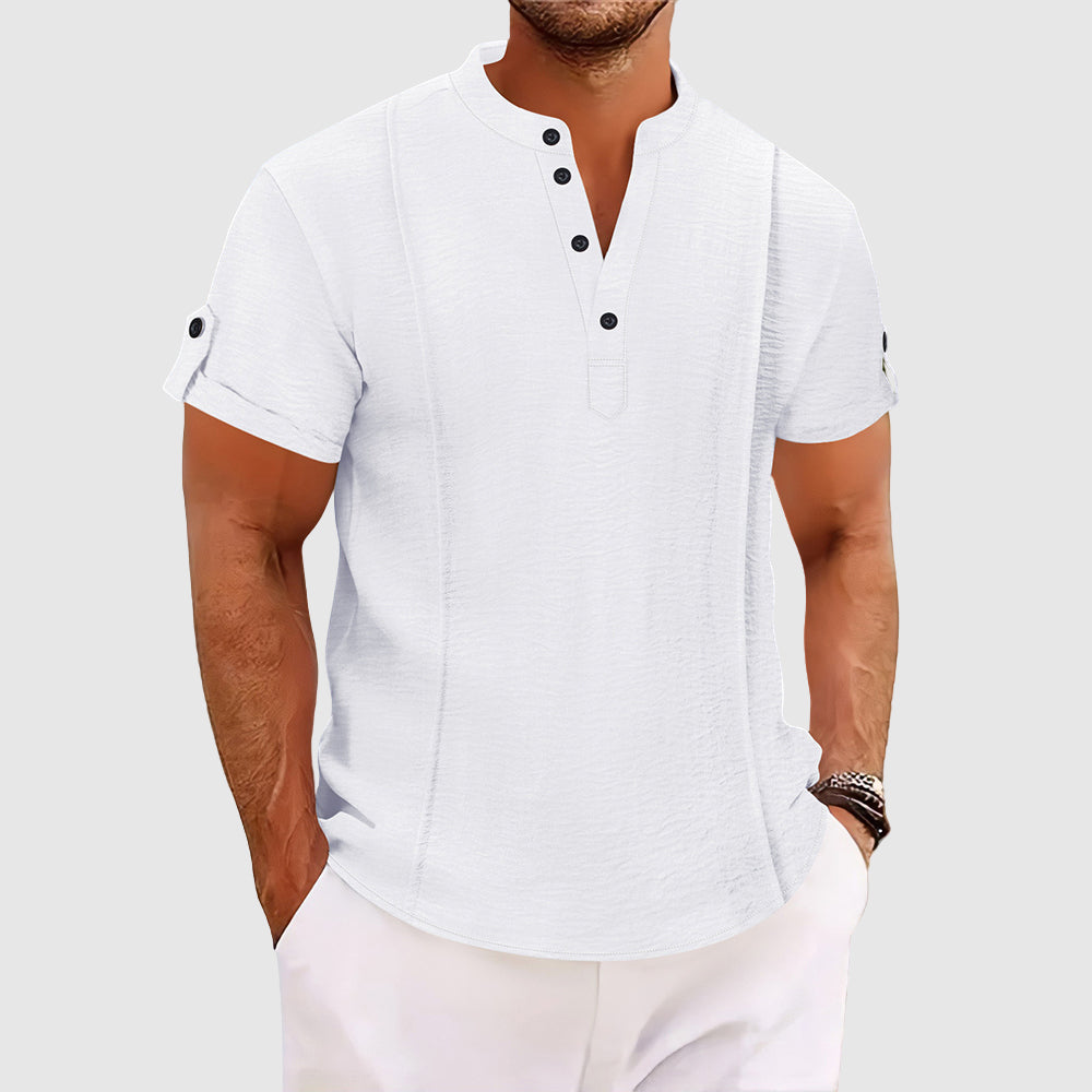 Chemise Brise Littorale Alessandro Veneti pour Homme Avec Trois Boutons Élégance Décontractée