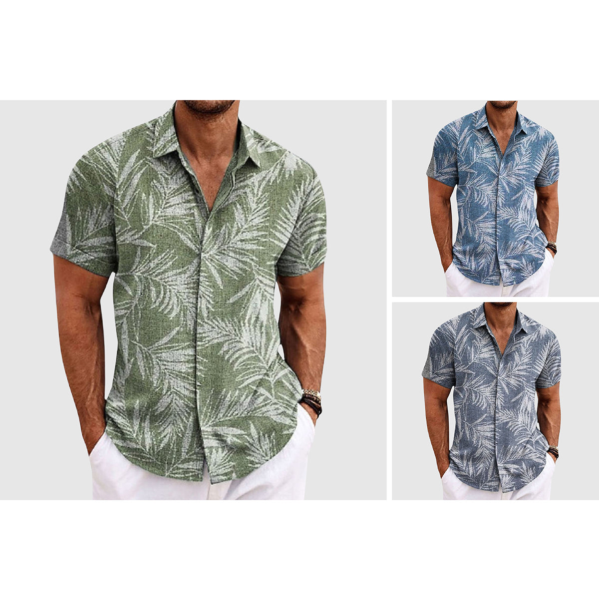 Chemise Alessandro Veneti Palm Whisper Avec Motif Palmier Subtil Et Texture Élégante