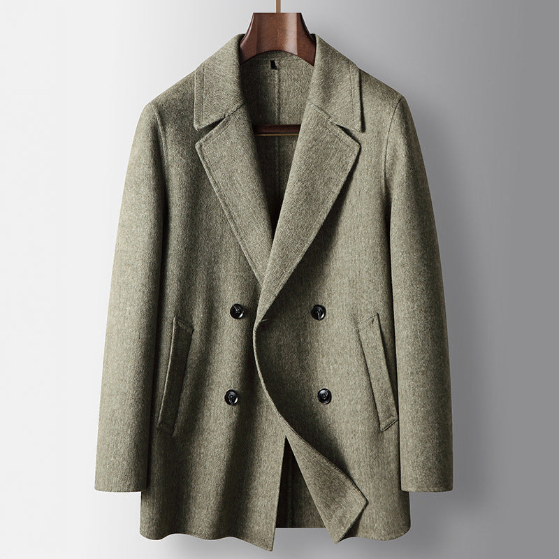 Manteau En Laine Sondrio Alessandro Veneti Double Boutonnage Revers Larges Pour Homme