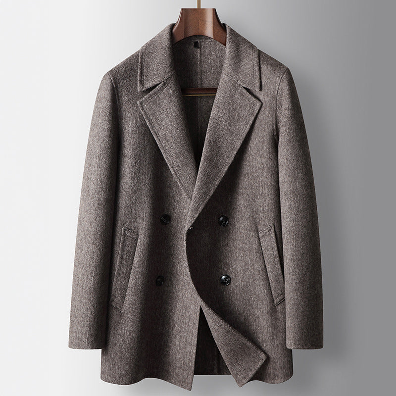 Manteau En Laine Sondrio Alessandro Veneti Double Boutonnage Revers Larges Pour Homme