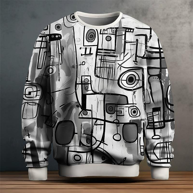 Pull Alessandro Veneti Vibrant Visions Cubiste Motifs Géométriques Et Blocs De Couleurs Moderne