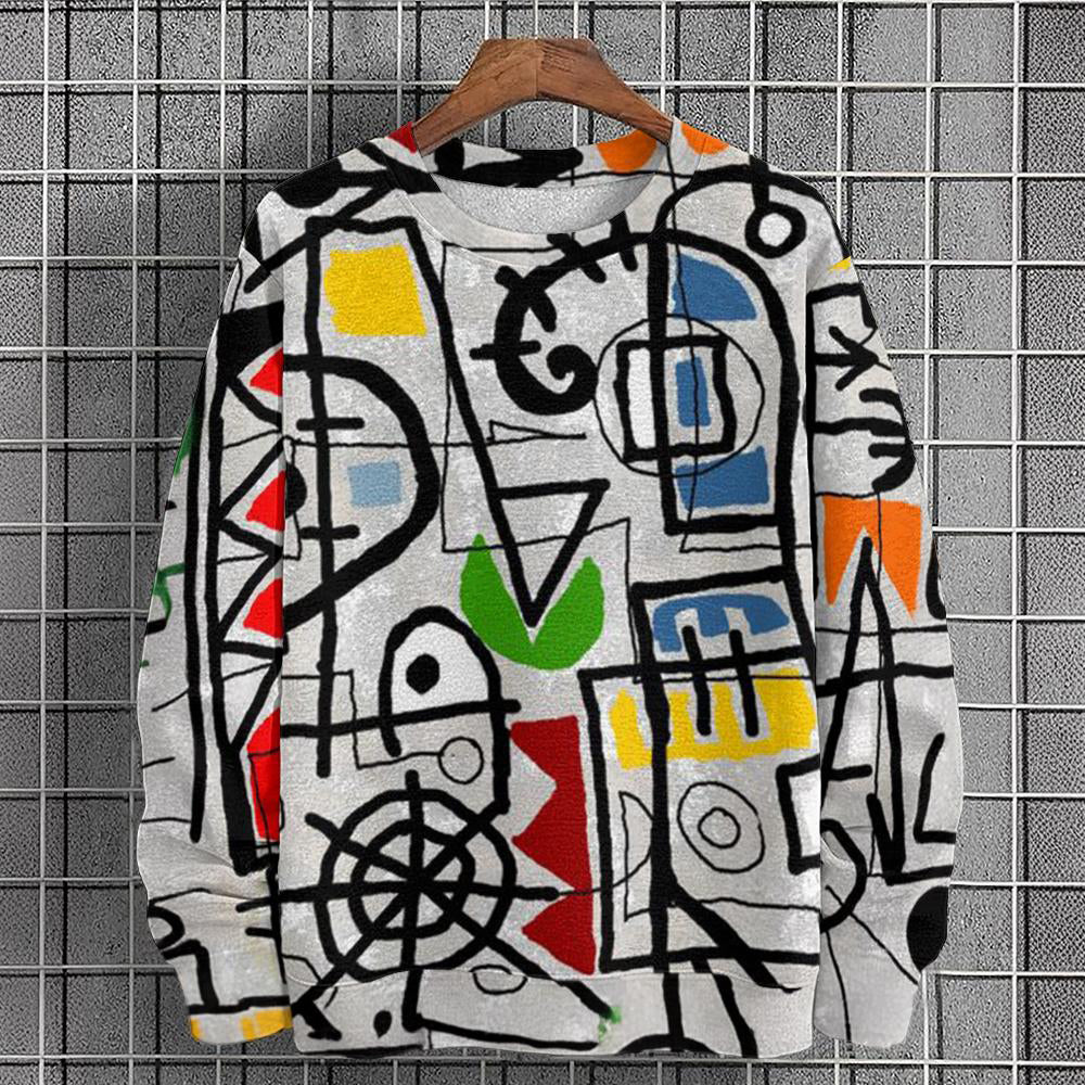 Pull Alessandro Veneti Vibrant Visions Cubiste Motifs Géométriques Et Blocs De Couleurs Moderne