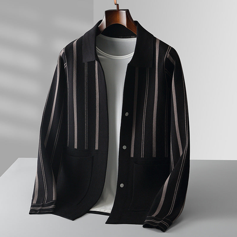 Cardigan À Rayures Noires Et Blanches Alessandro Veneti Grand Durable Et Moderne Pour Tous Les Styles
