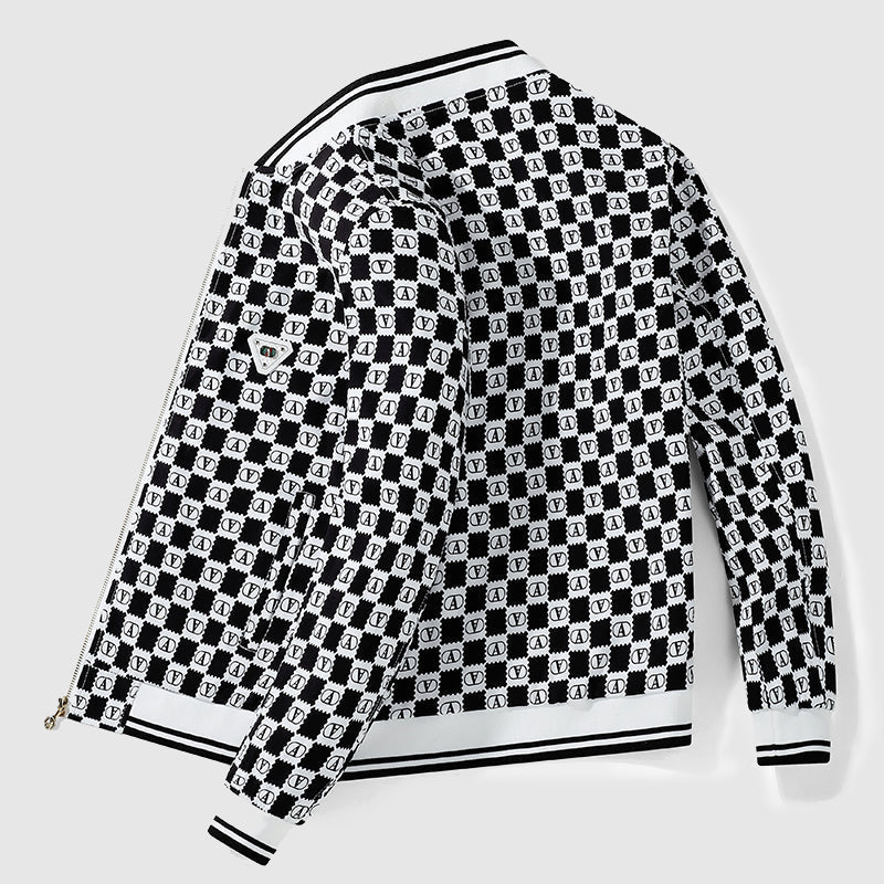 Alessandro Veneti Blouson Bomber Retro Carreaux Damier Attitude Absolue Style Unique