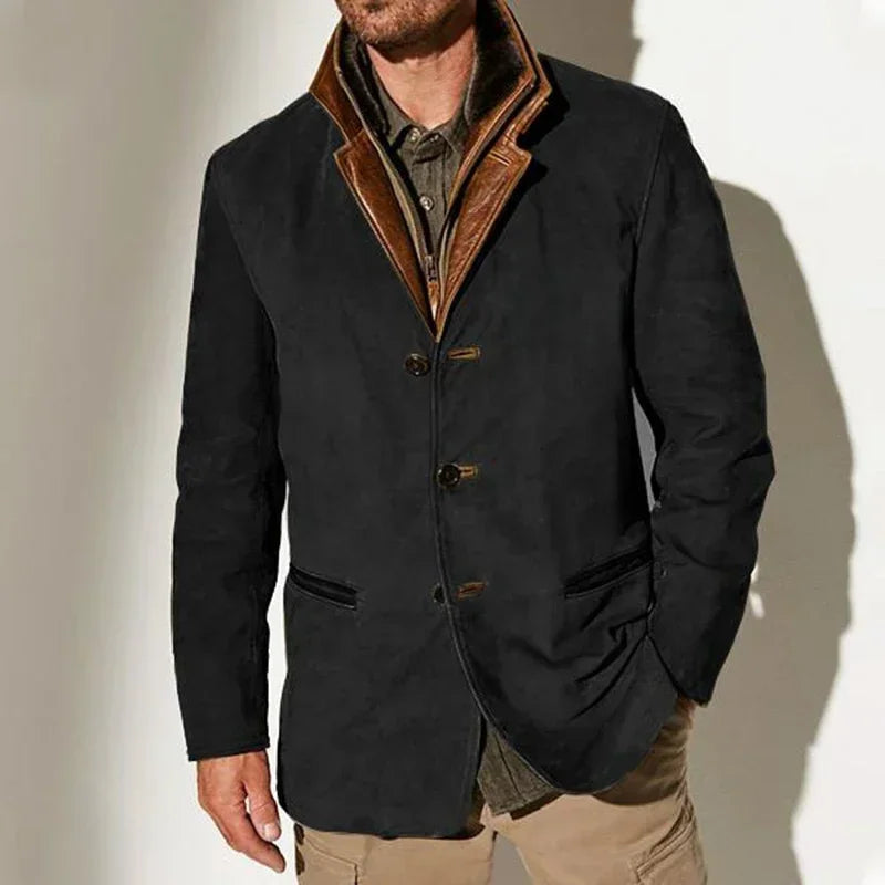 Manteau Vintage En Suède Alessandro Veneti Pour Homme Élégance Intemporelle Et Texture Raffinée