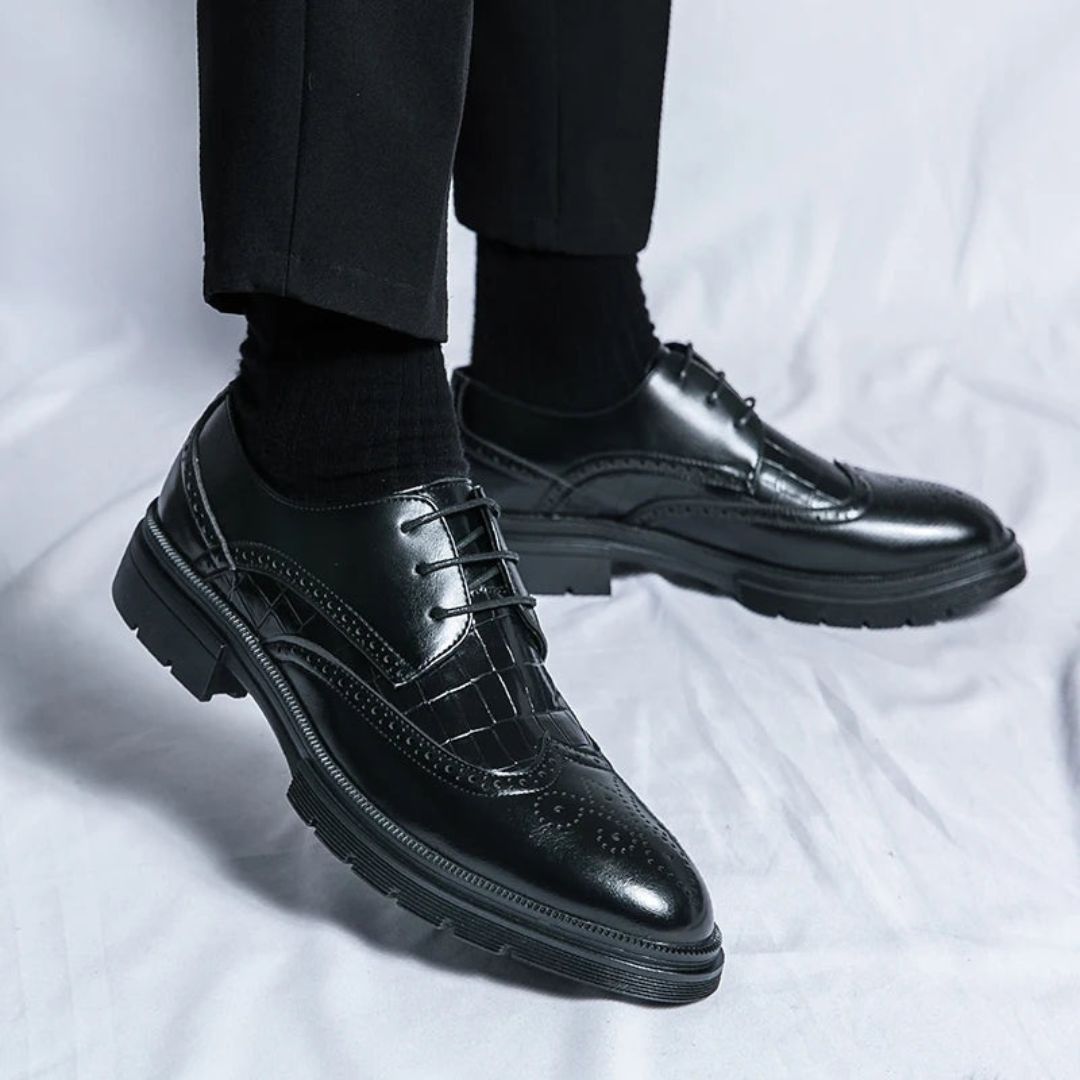 Amawinc Chaussures Wingtip Brogues En Cuir Premium Pour Homme Confortables Et Élégantes
