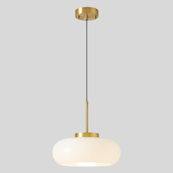 Moderne Kupfer- und Glaspendelleuchte