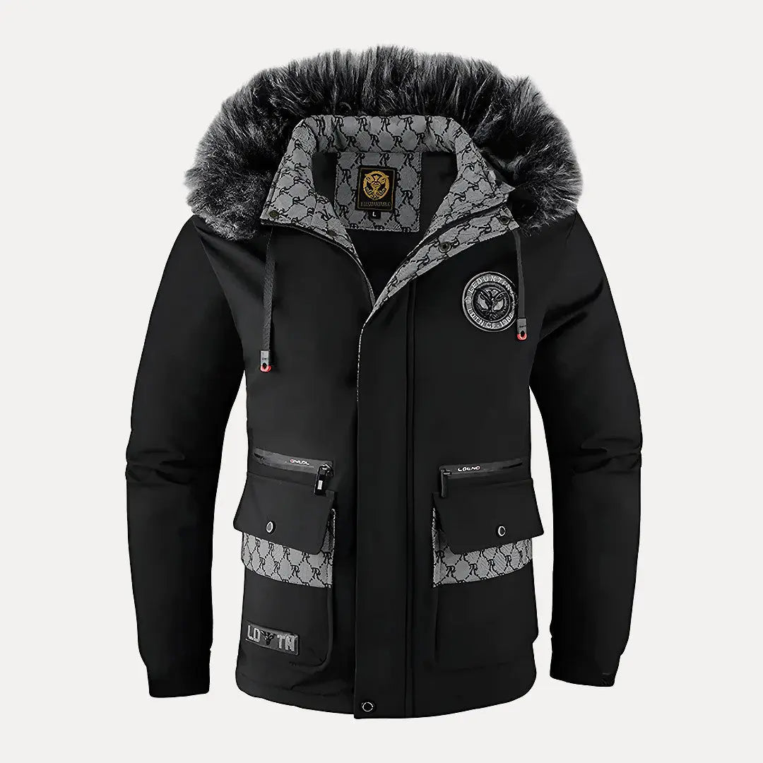 Veste Homme Alpine Armor Isolée En Duvet Remplissage 900 Doublure Fourrure Pour Hiver Par Amawinc