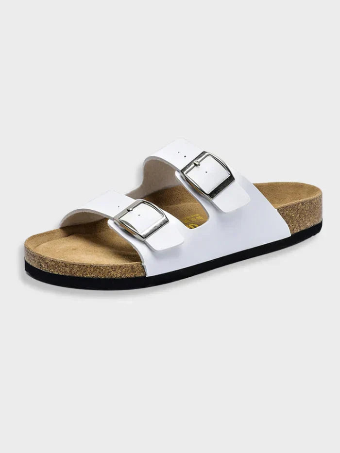 Damen-Sandalen aus Leder mit Korksohle