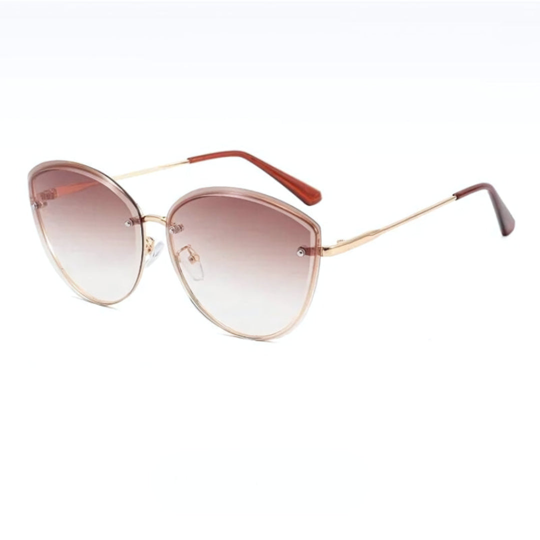 Lunettes De Soleil Œil De Chat Amara Silhouette Sans Cadre Avec Protection UV400 Et Monture Métal Premium