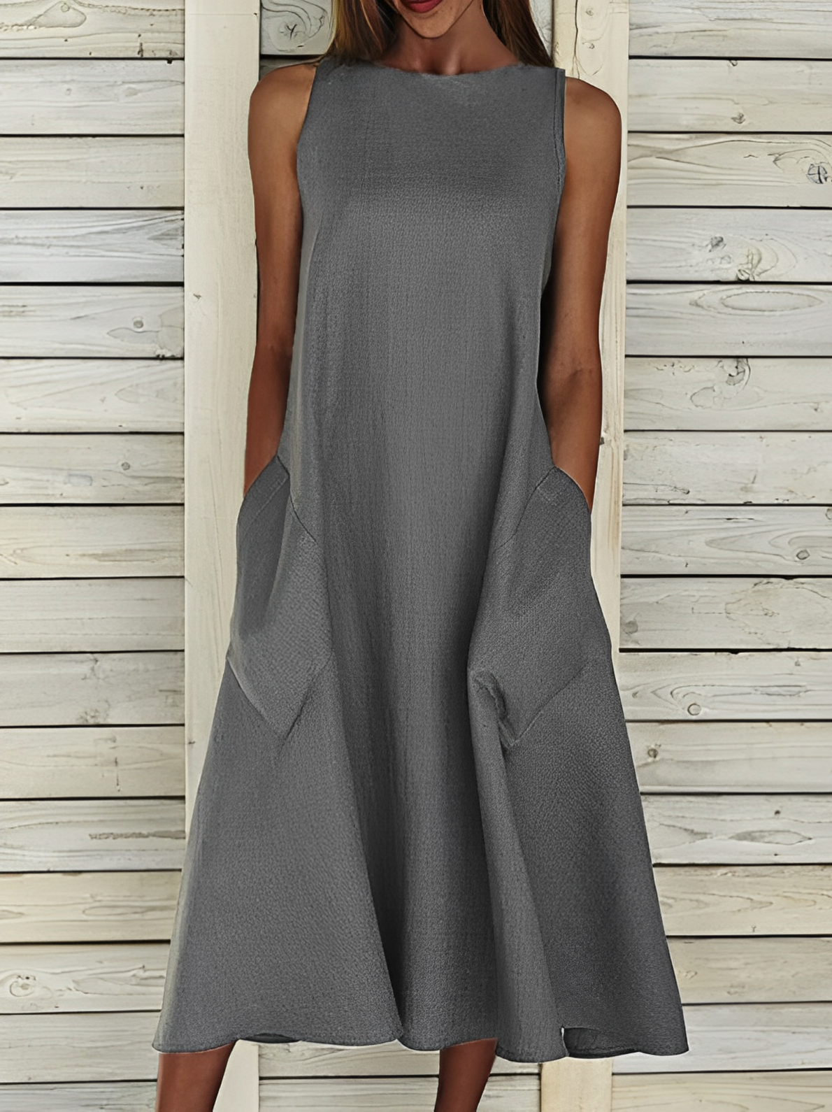 Einfarbiges Baumwollkleid von Amity