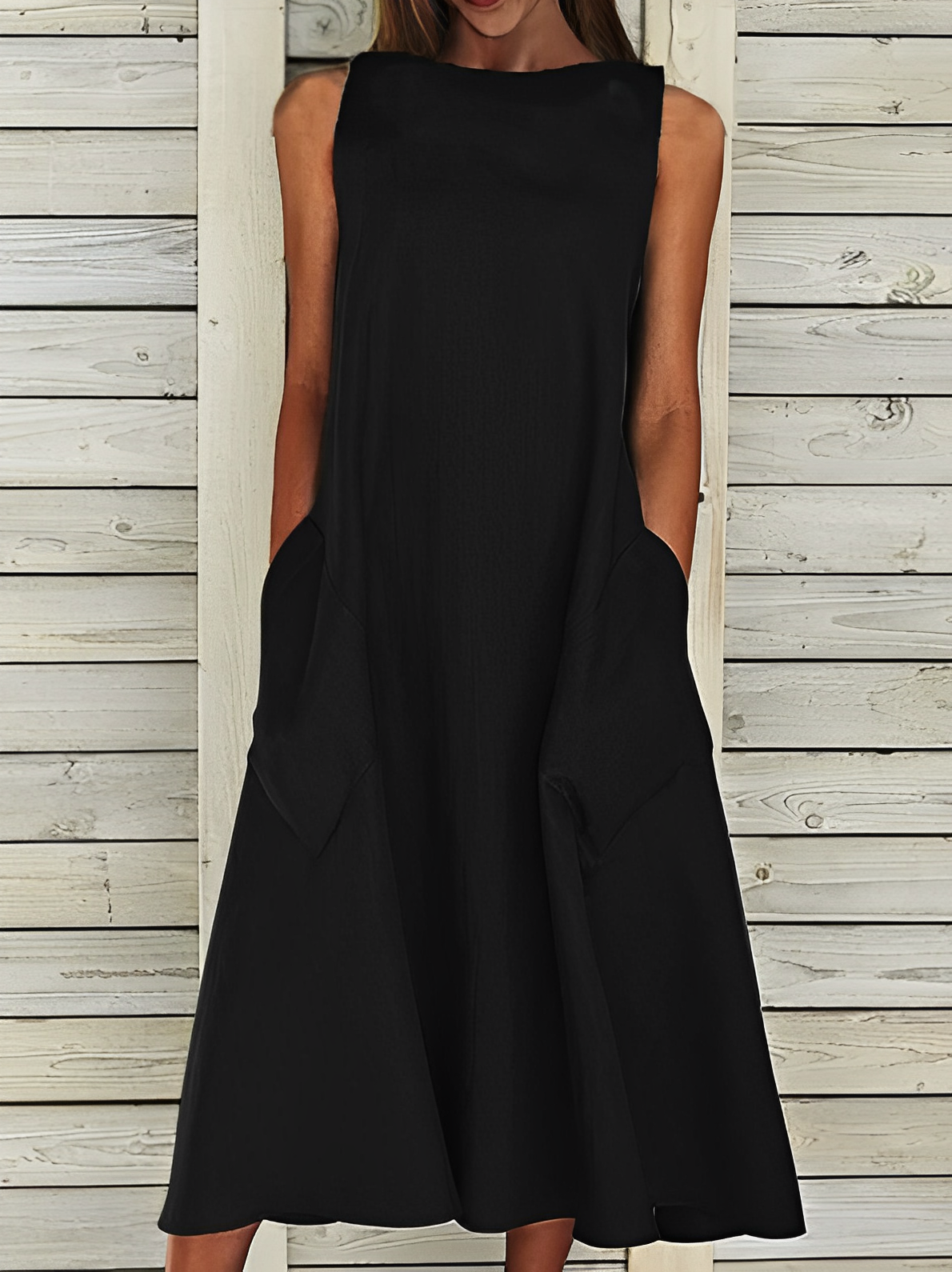 Einfarbiges Baumwollkleid von Amity