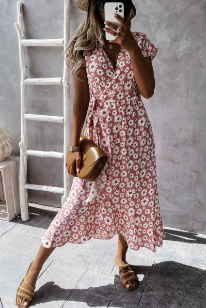 Blumenkleid Arlette im Midi-Schnitt