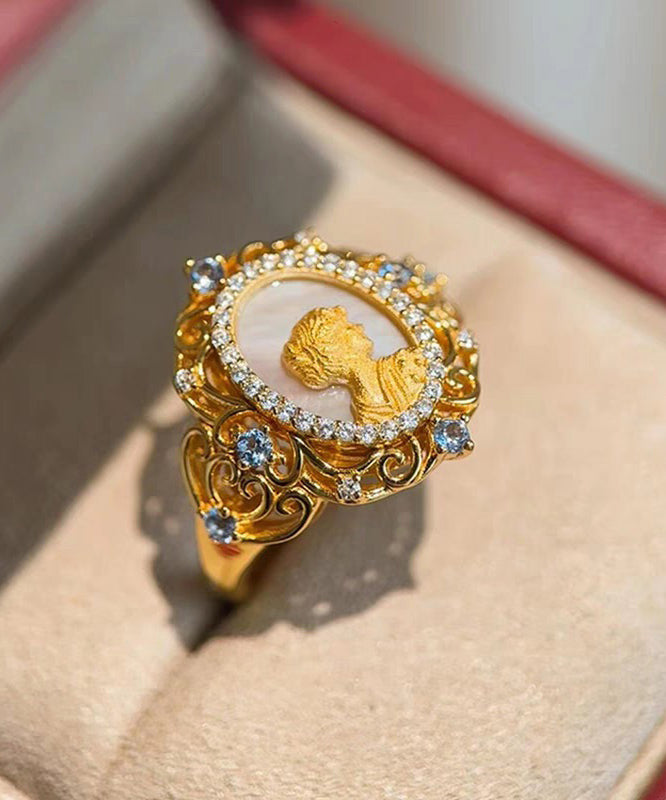 Bagues Art Gold en argent sterling et zircons surdorés - Amawinc
