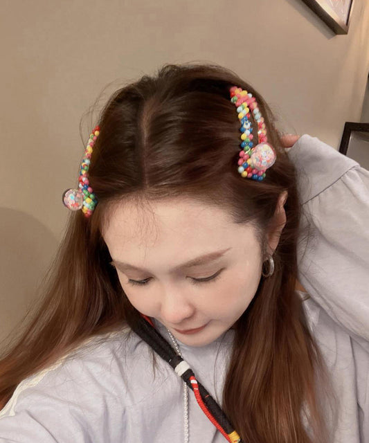 Épingle à cheveux Art Rainbow en alliage, résine, verre et marbre - Amawinc