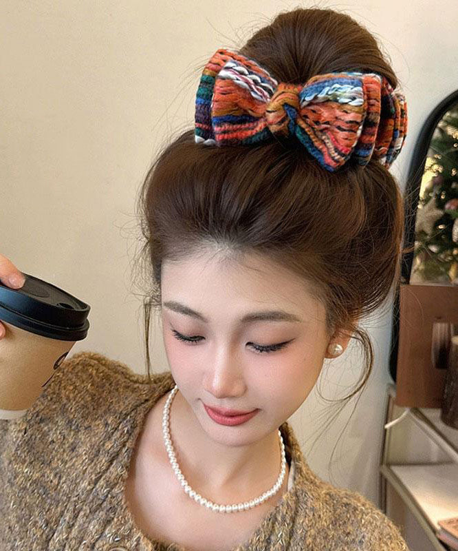 Épingle à cheveux en fil de coton tricoté arc-en-ciel - Amawinc