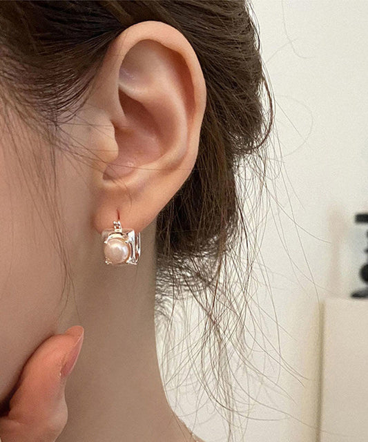 Boucles d'oreilles à tige en perles surdorées en cuivre Art Silk - Amawinc