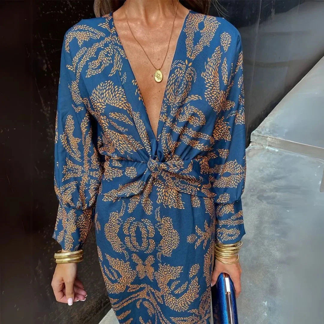 Robe Maxi Artemis Avec Twist Avant Et Drape Fluide Pour Soirées Évasions Et Vacances
