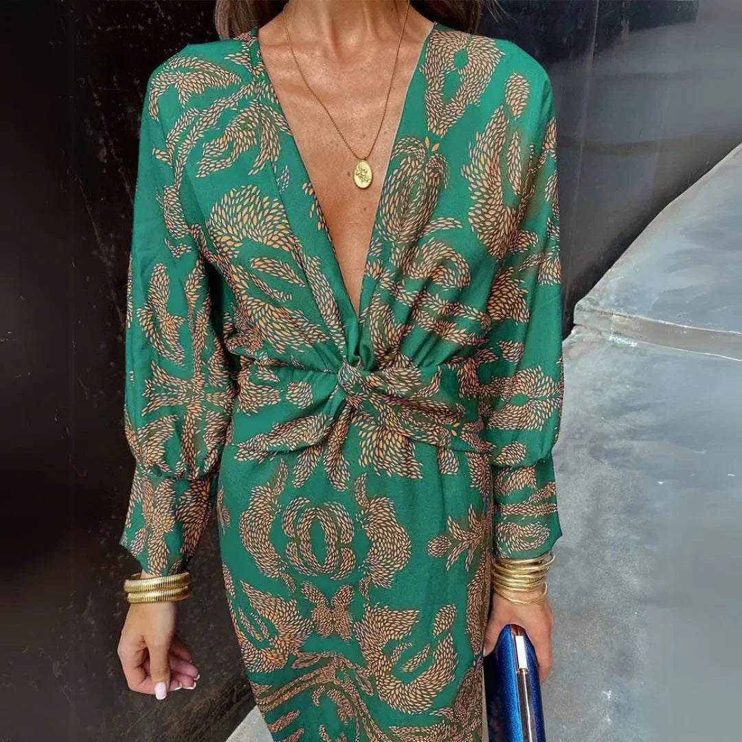 Robe Maxi Artemis Avec Twist Avant Et Drape Fluide Pour Soirées Évasions Et Vacances