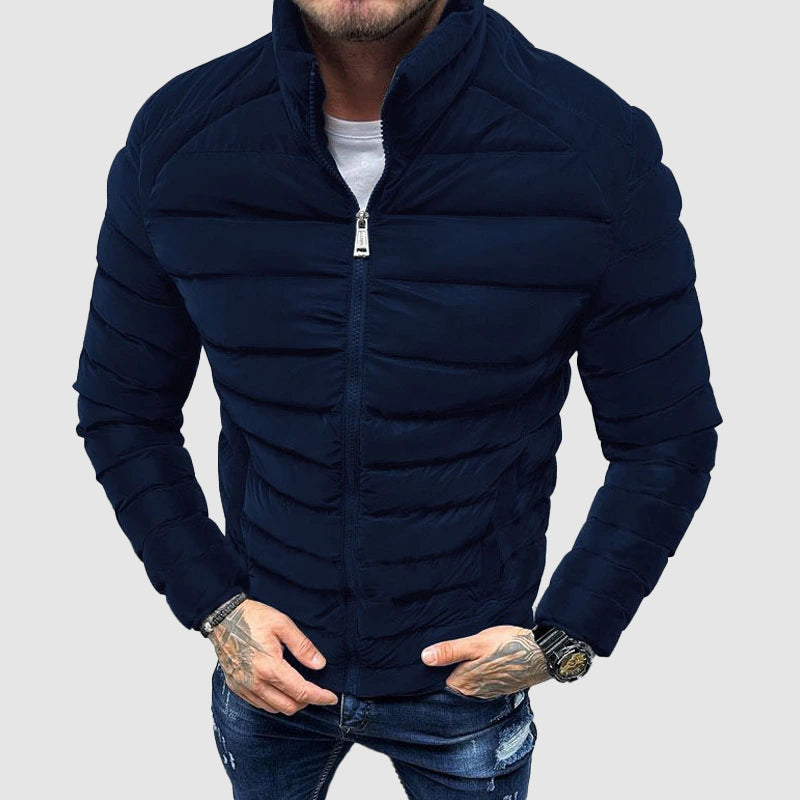 Veste Matelotée Homme Slim Fit Col Montant Fermeture Éclair Complète Nordisk Flair Amawinc