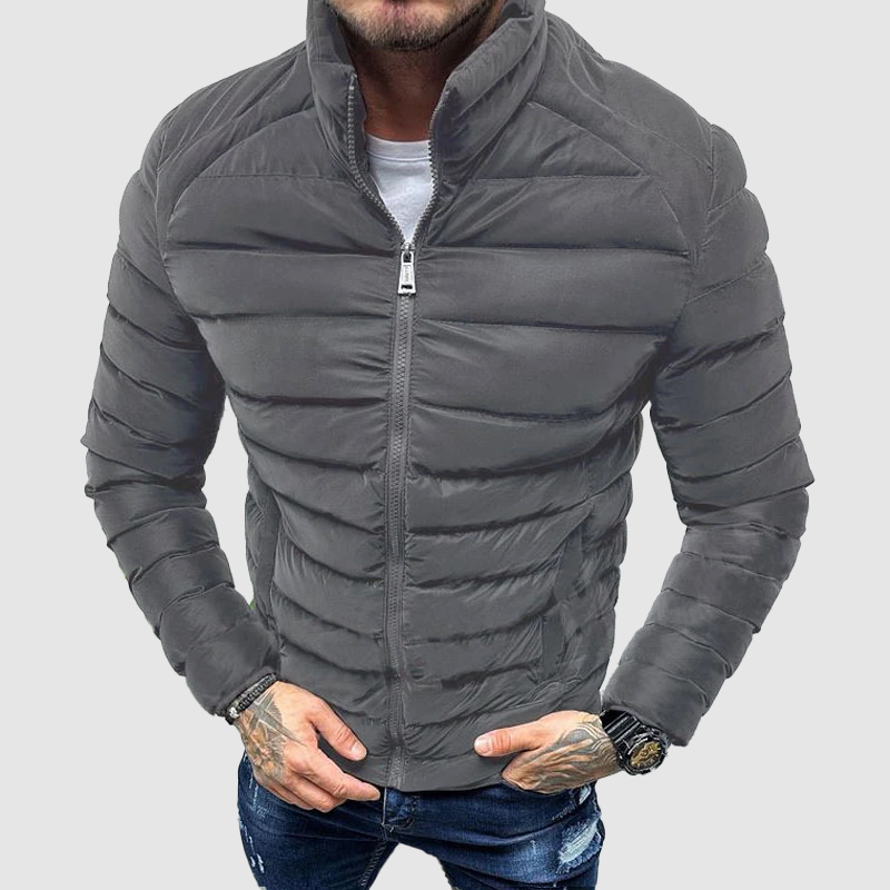 Veste Matelotée Homme Slim Fit Col Montant Fermeture Éclair Complète Nordisk Flair Amawinc