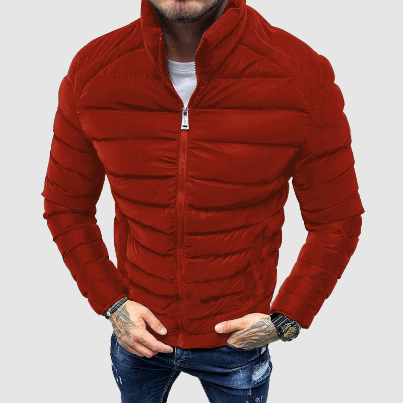 Veste Matelotée Homme Slim Fit Col Montant Fermeture Éclair Complète Nordisk Flair Amawinc