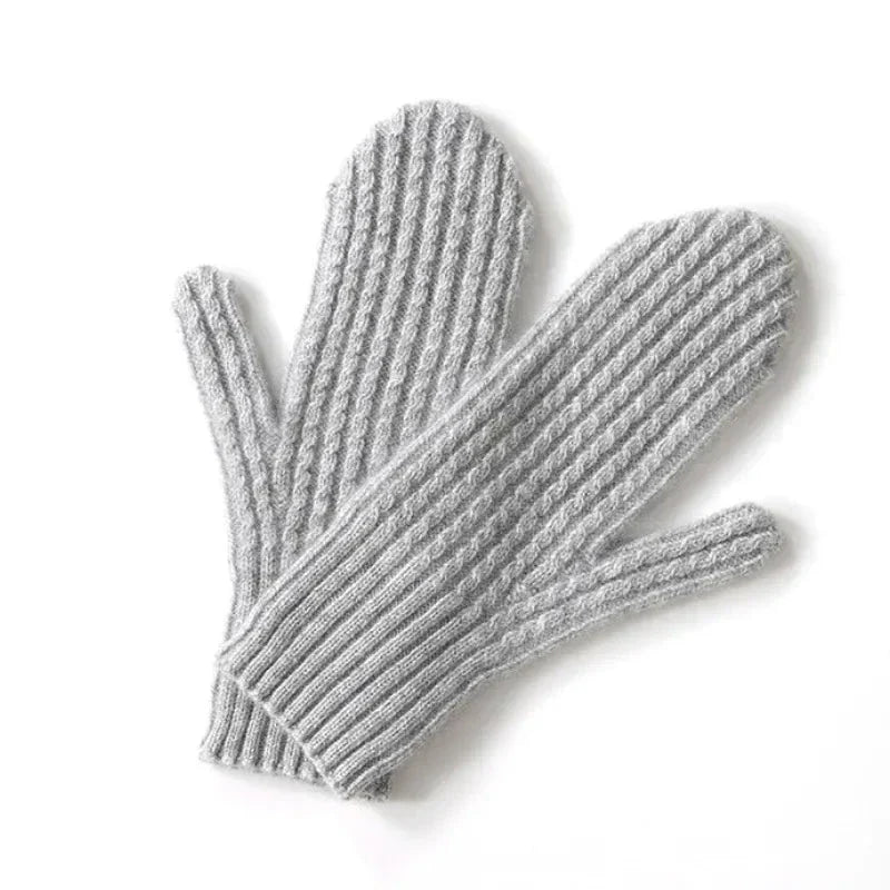 Gants En Laine 100 Pourcent Premium Tricot Côtelé Doux Et Chauds Pour L Hiver Ultra Confortables