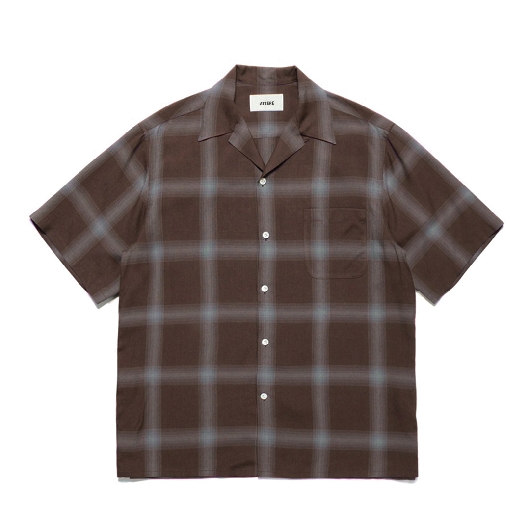 Chemise Cubaine À Carreaux Ombrés En Coton Premium À Manches Courtes Avec Col Curban