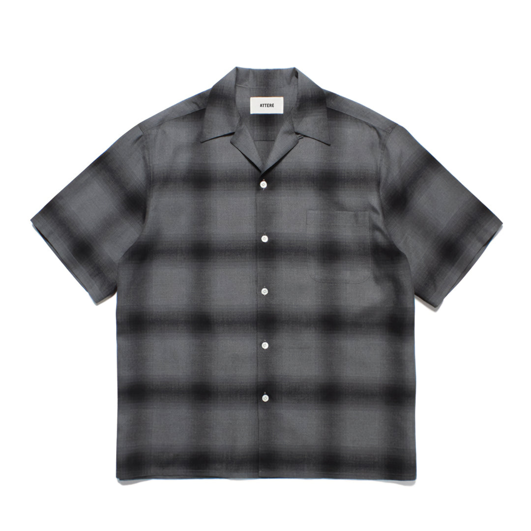 Chemise Cubaine À Carreaux Ombrés En Coton Premium À Manches Courtes Avec Col Curban