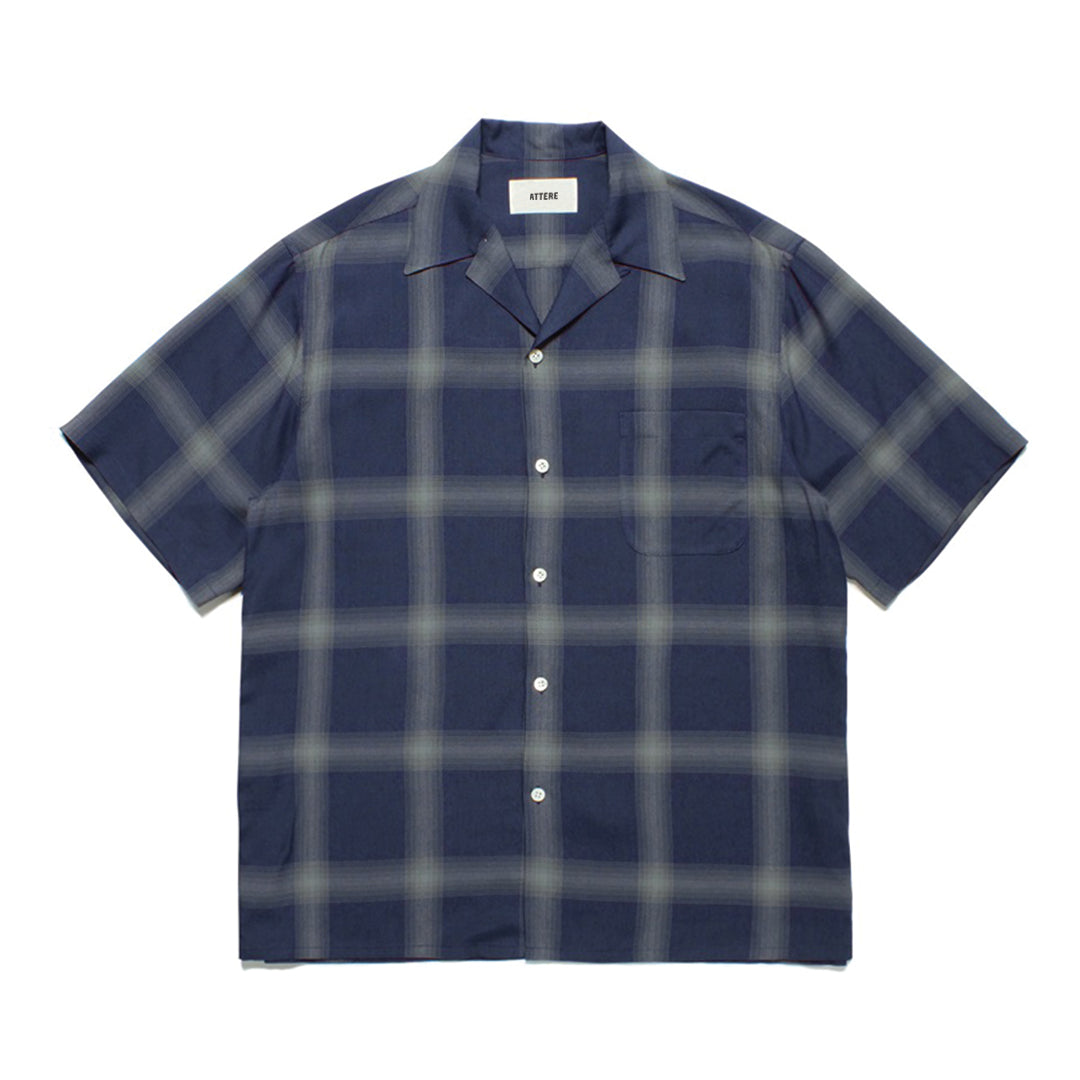Chemise Cubaine À Carreaux Ombrés En Coton Premium À Manches Courtes Avec Col Curban