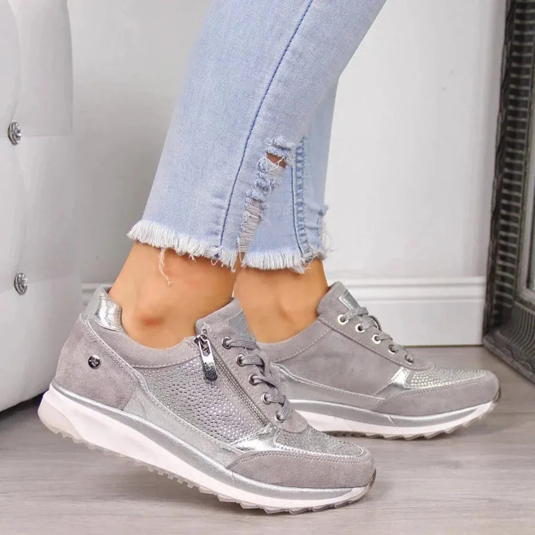 Baskets Sequins À Semelle Wedge Ava De Waylynn Pour Femme Confort Toute La Journée Avec Brillance Subtile
