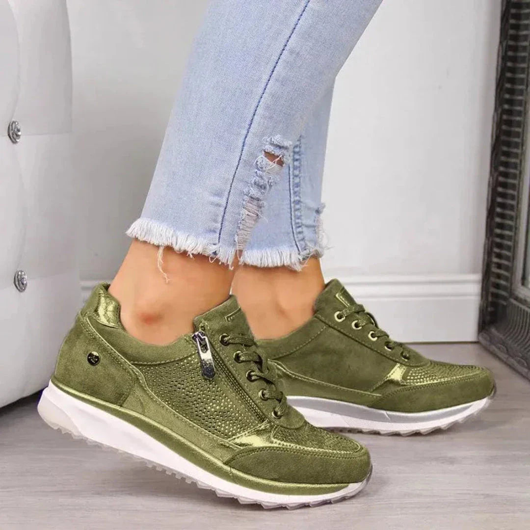 Baskets Sequins À Semelle Wedge Ava De Waylynn Pour Femme Confort Toute La Journée Avec Brillance Subtile