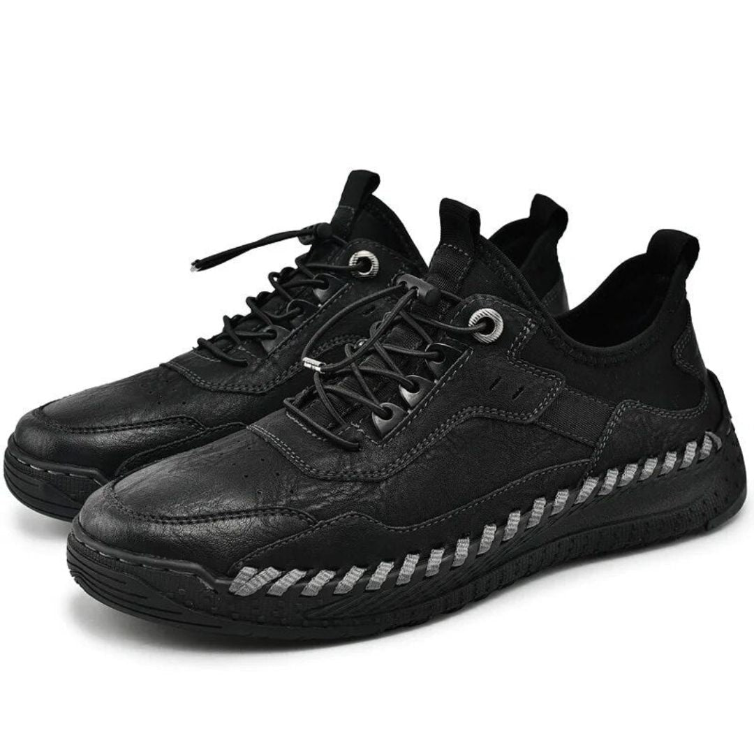 Baskets Basses En Cuir Axel Leather Avec Doublure Étanche Cuir Véritable Cousu À La Main Semelle Caoutchouc Durable
