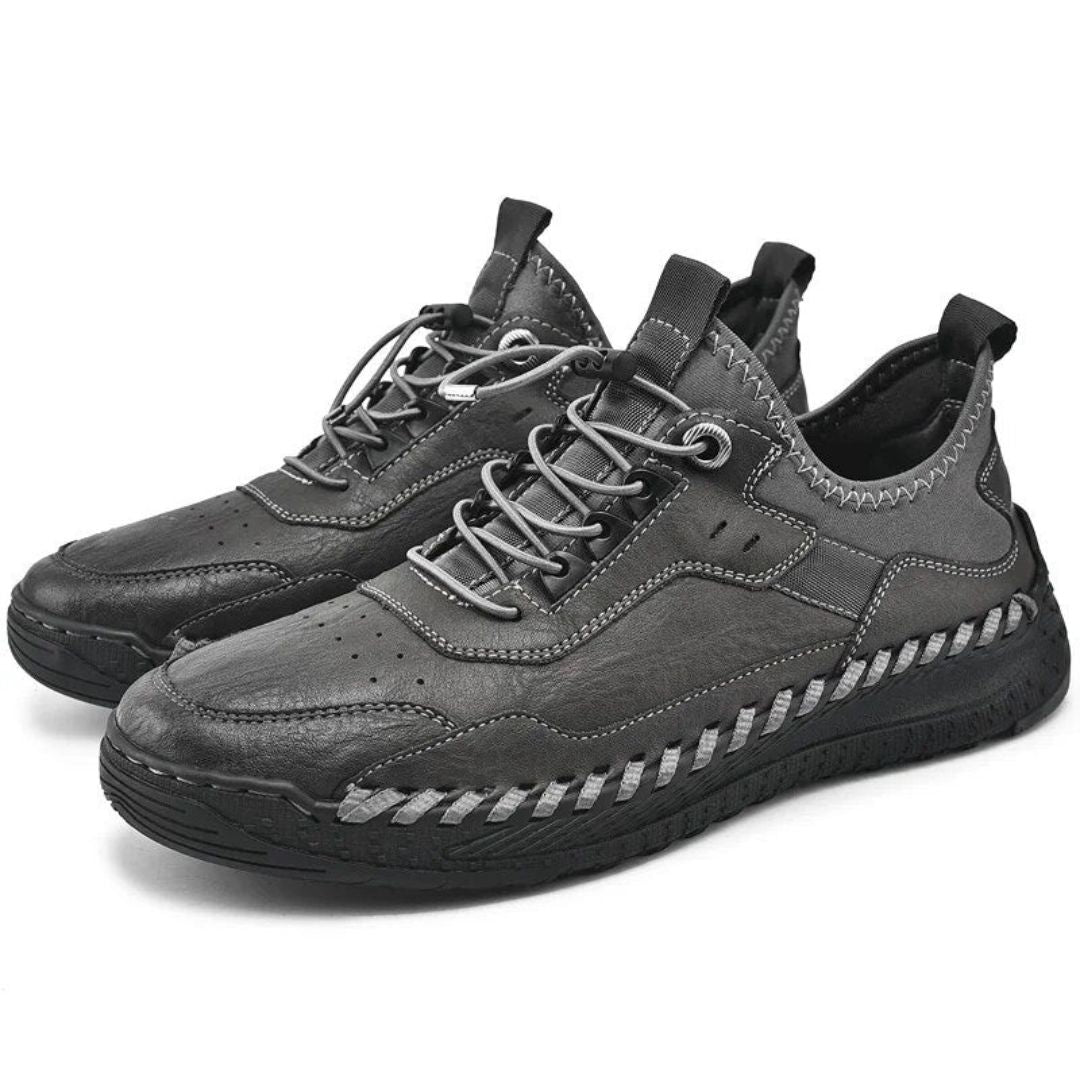 Baskets Basses En Cuir Axel Leather Avec Doublure Étanche Cuir Véritable Cousu À La Main Semelle Caoutchouc Durable