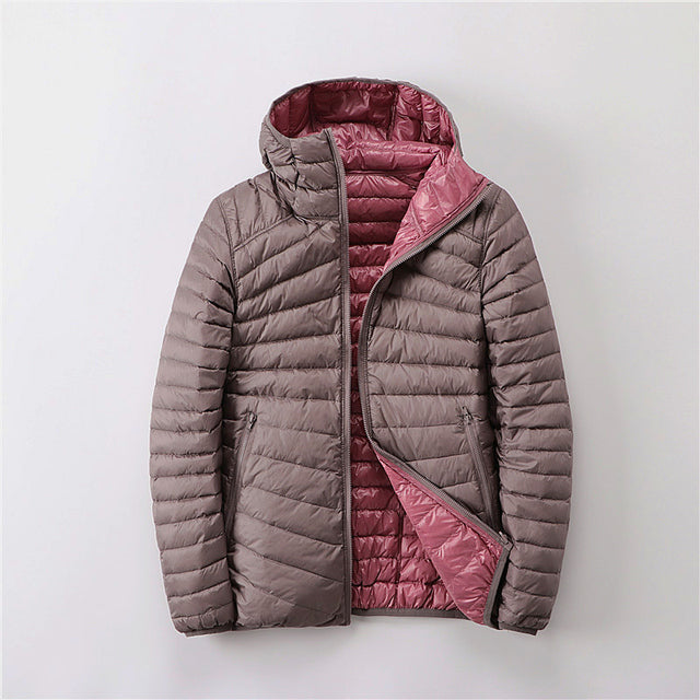 Doudoune Femme À Capuche Imperméable Coupe Standard Isolation Matelassée Pour Automne Et Hiver Urbain Et Plein Air