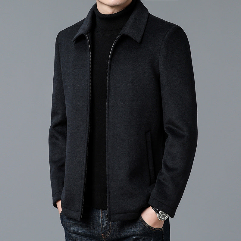 Veste en Laine Mélangée Bilson Élégante avec Col Montant et Zip Propre pour Hiver Urbain Minimaliste