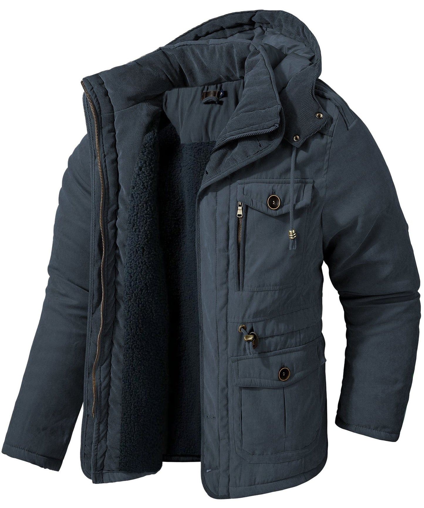Veste Isolante Hivernale Pour Homme Avec Doublure Polaire Et Capuche Lourde Durable Amawinc