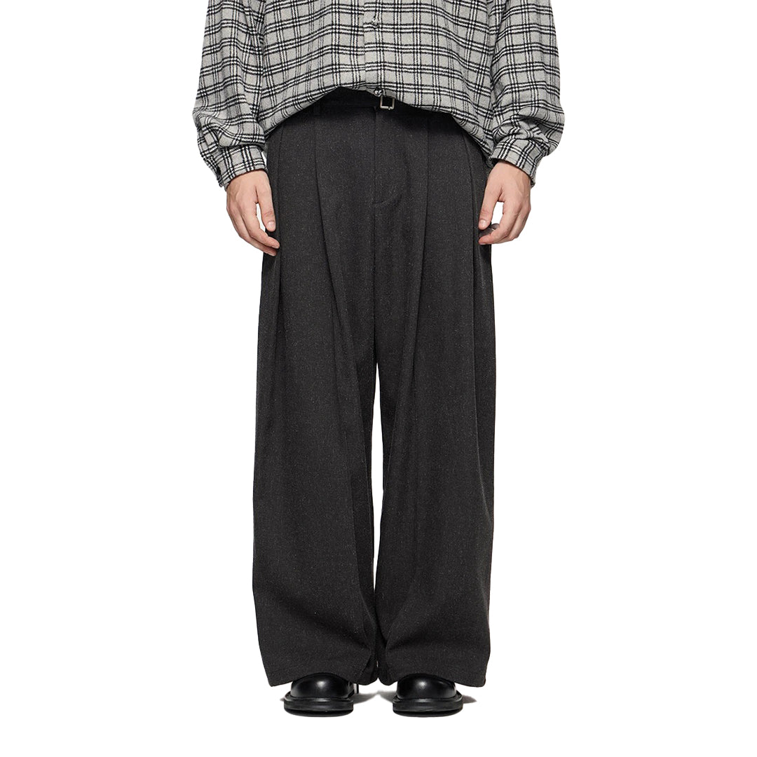 Pantalon Décontracté À Jambe Large Amawinc En Coton De Poids Moyen À Taille Élastique Confort Tailoré