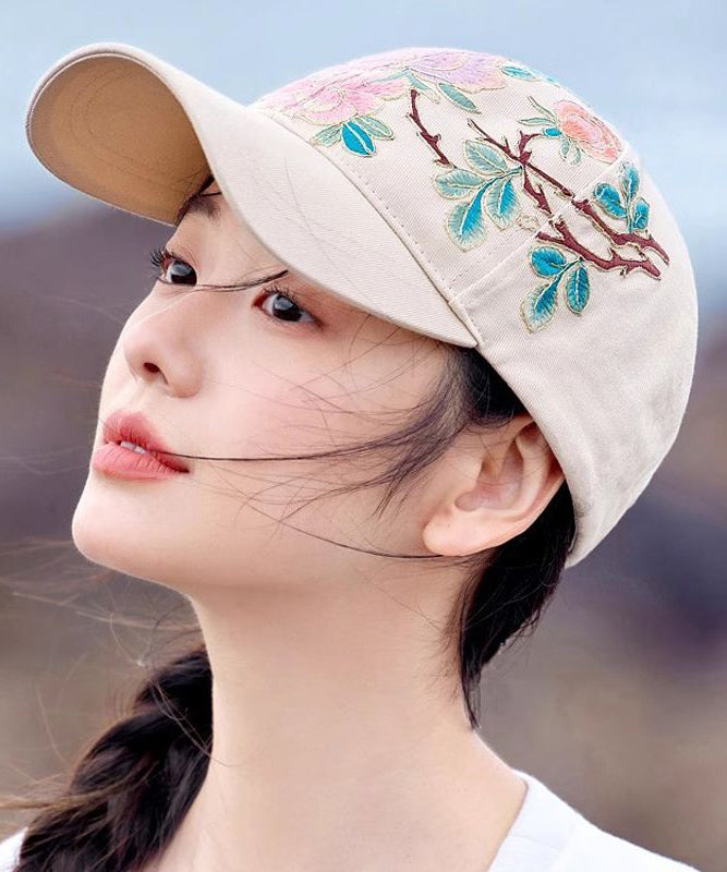 Belle casquette de baseball brodée beige - Amawinc